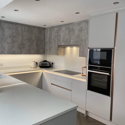 Modern kitchen with integrated appliances